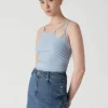 Aaron Rib Tank Chambray Blue