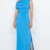 Angelina Asym Maxi Dress Mid Blue