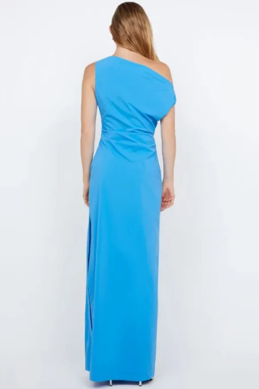 Angelina Asym Maxi Dress Mid Blue