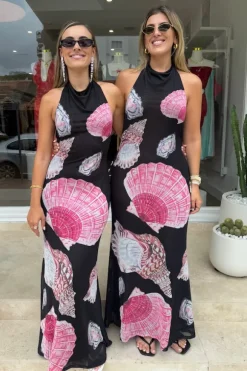 Ariel Maxi Dress Black Shell