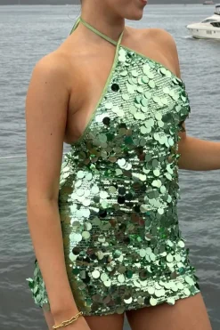 Bambi Mini Skirt Green Sequin