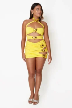 Coupe Heart Cut Out Mini Skirt Lemonade