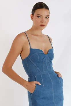 Daybreak Bustier Midi Blue