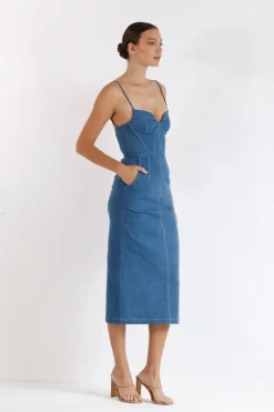 Daybreak Bustier Midi Blue