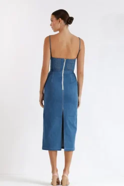 Daybreak Bustier Midi Blue