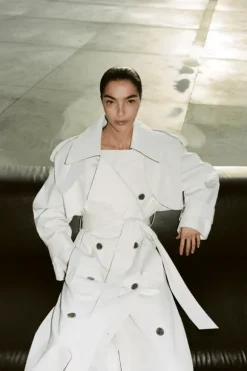 Elysian Trench Coat Alabaster