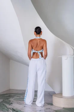 Evil Eye Crop Top White