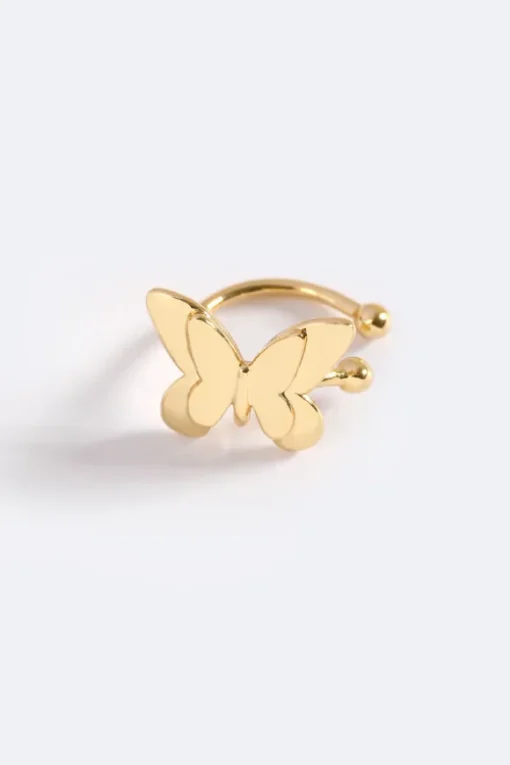 Floating Butterfly Ear Cuff Gold