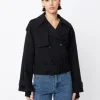 Franklin Cropped Trench Black