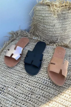 H Sandals Tan
