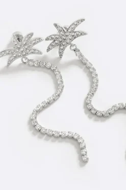 Heat Waves Fringe Earrings Silver