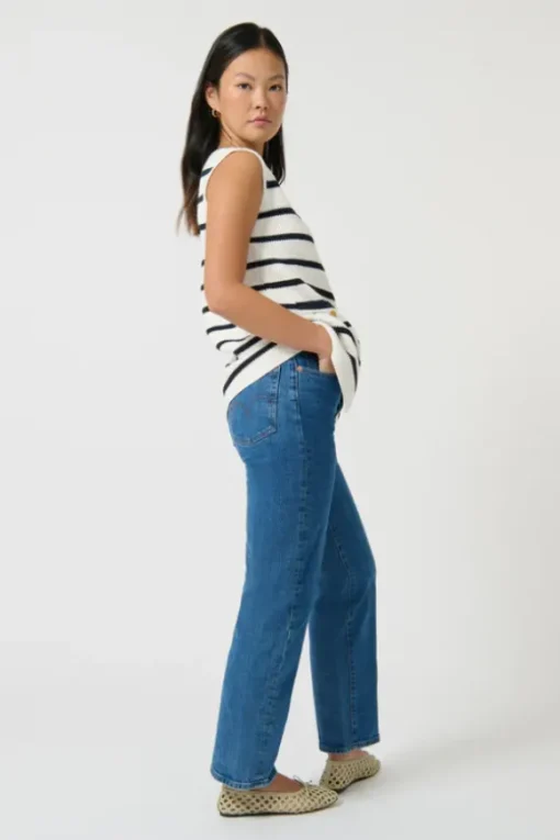 Helena Gilet Stripe I Navy/White