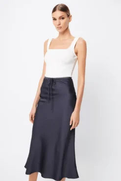 Illusion Midi Skirt Slate