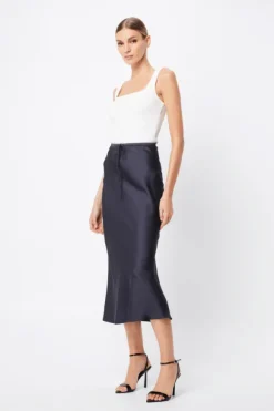 Illusion Midi Skirt Slate