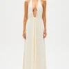 Jennifer Cupro Maxi Dress Ivory
