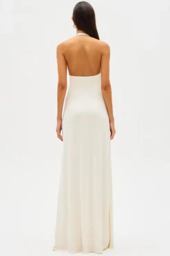 Jennifer Cupro Maxi Dress Ivory