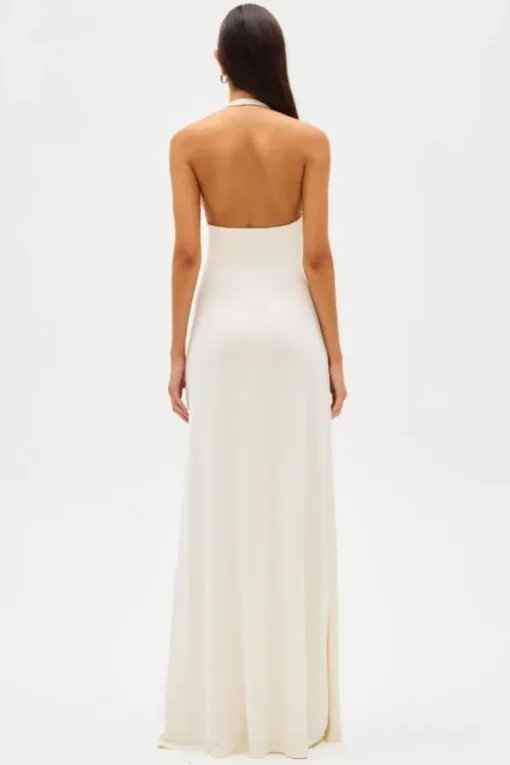 Jennifer Cupro Maxi Dress Ivory