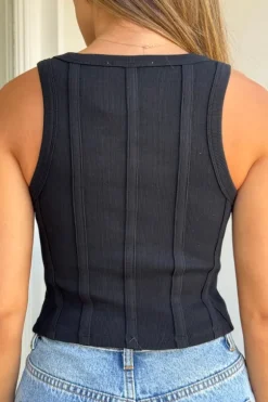 Josie Corset Tank Black