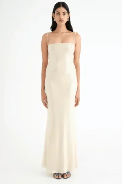 Juliano Sequin Slip Dress Light Coffee