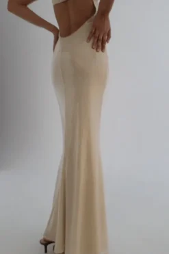 Juliano Sequin Slip Dress Light Coffee