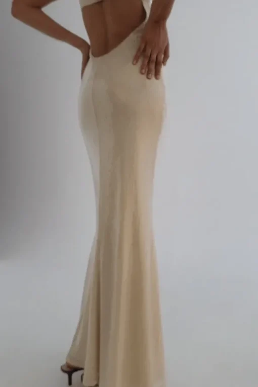 Juliano Sequin Slip Dress Light Coffee