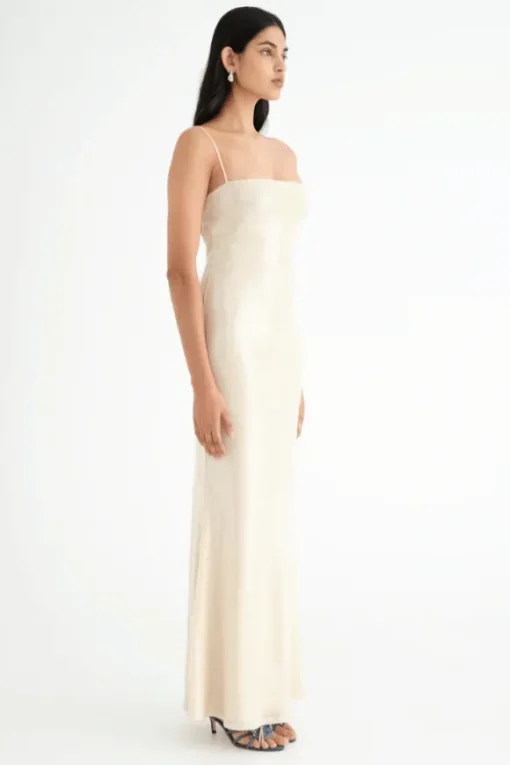 Juliano Sequin Slip Dress Light Coffee