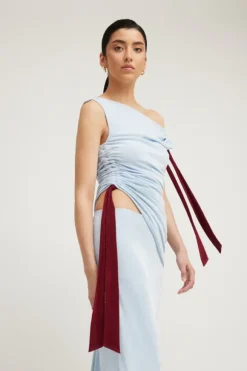 Kalilah Dress Sky/Merlot