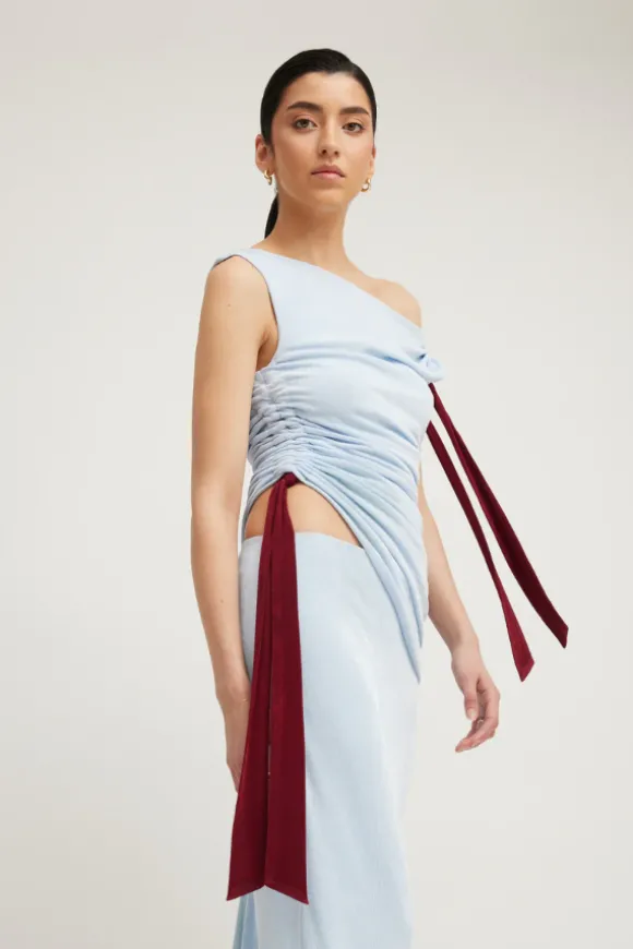 Kalilah Dress Sky/Merlot