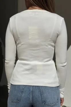 Lottie Long Sleeve Top White