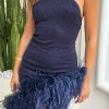 Lumiere Plumage Tulip Dress Night Blue