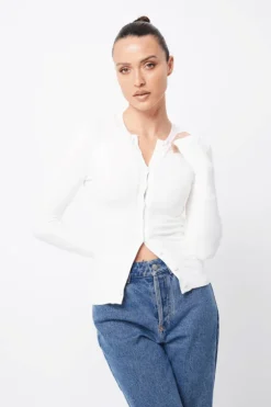Lyon Cardigan White
