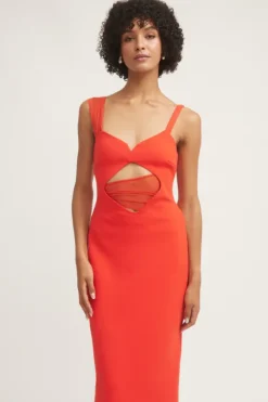 Madeleine Dress Flame Red