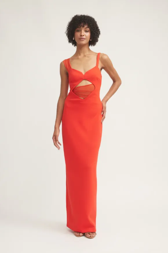 Madeleine Dress Flame Red