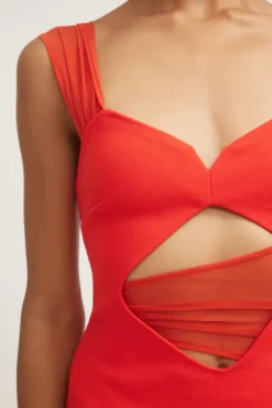 Madeleine Dress Flame Red