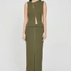 Mila Rib Skirt Dark Khaki