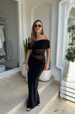 Nico Off Shoulder Maxi Dress Black