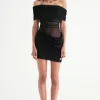 Nico Off Shoulder Mini Dress Black