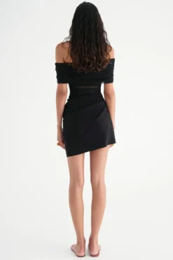 Nico Off Shoulder Mini Dress Black