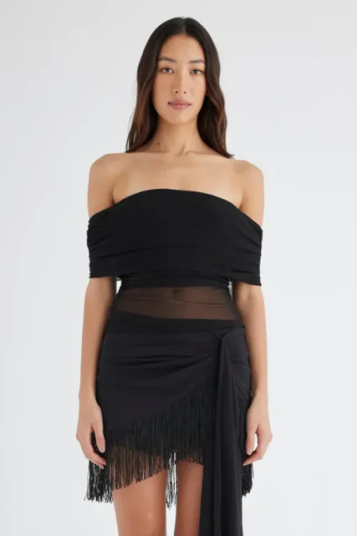Nico Off Shoulder Top Black