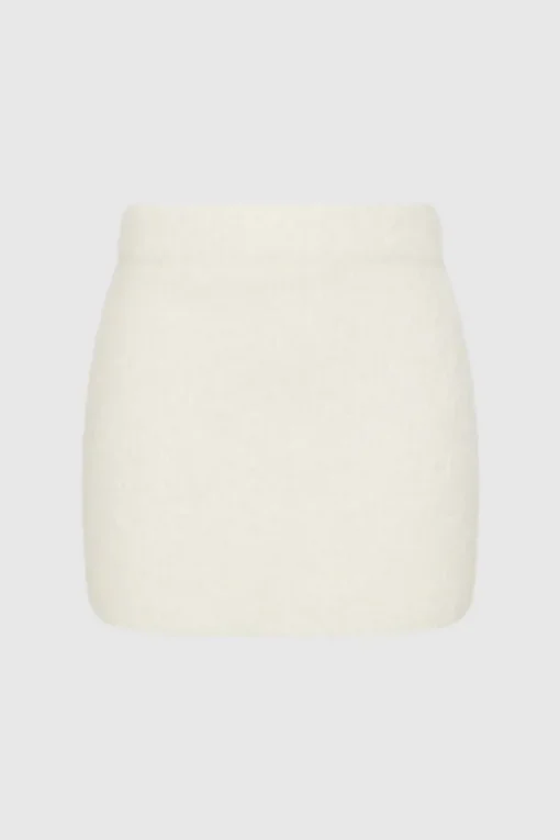 Nyra Boucle Knit Mini Skirt Cream