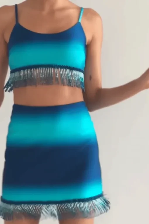 Ombre Beaded Mini Skirt High Tide