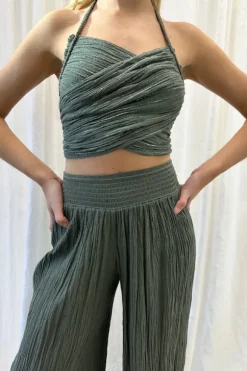 Penelope Top Khaki/Gold