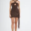 Prianka Halter Dress Espresso
