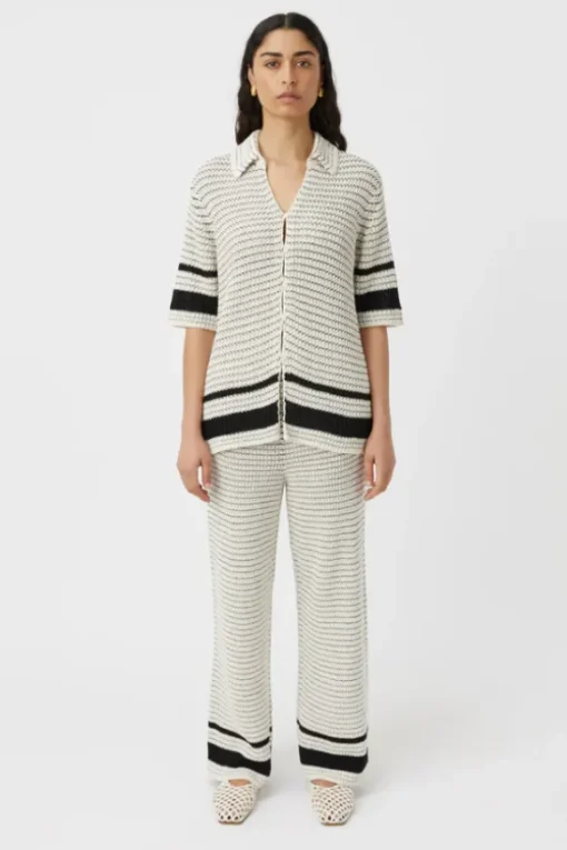 Reef Knit Pant Cream Black
