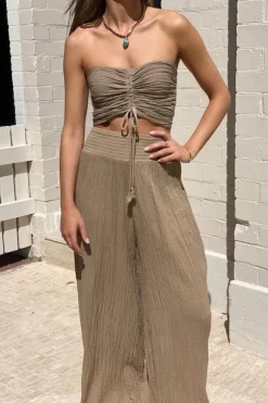 Ruched Tube Top Mocha