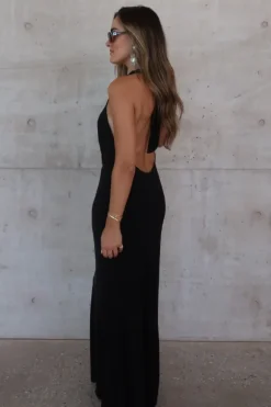 Saint Plunge Maxi Dress Black