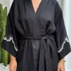 Serene Kimono Dress Black
