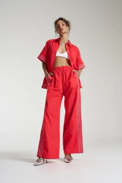 Sig Linen Shirt Scarlet Summi