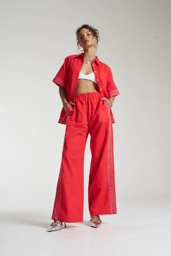 Sig Linen Shirt Scarlet Summi