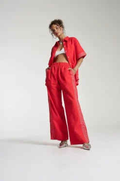 Sig Linen Shirt Scarlet Summi